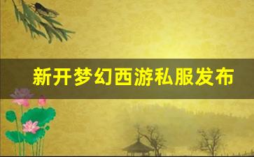 新开梦幻西游私服发布